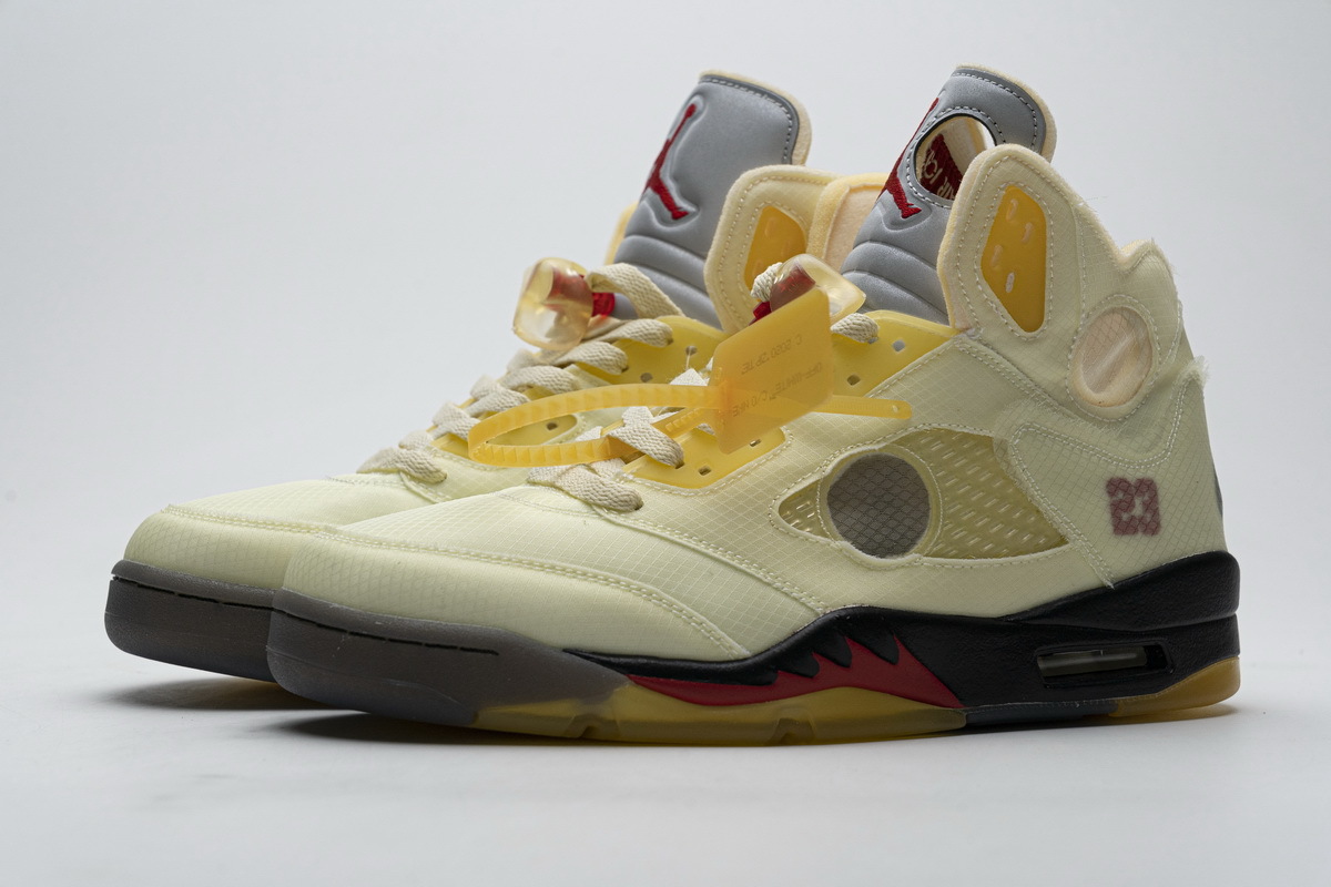PK God Jordan 5 Retro OFF-WHITE Sail，DH8565-100 the best replica sneaker 
