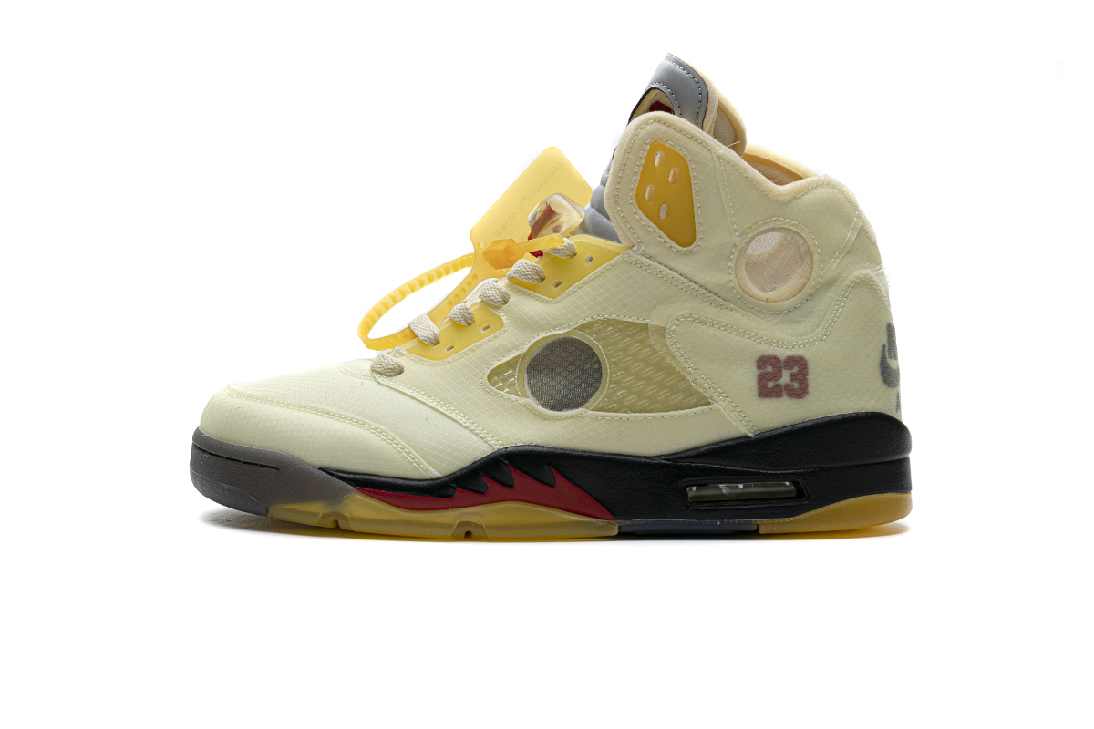 PK God Jordan 5 Retro OFF-WHITE Sail，DH8565-100 the best replica sneaker 