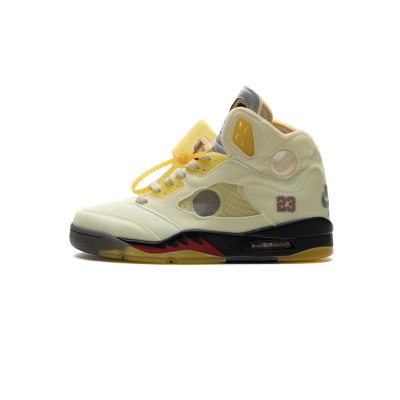 PKGoden  Jordan 5 Retro OFF-WHITE Sail，DH8565-100 02