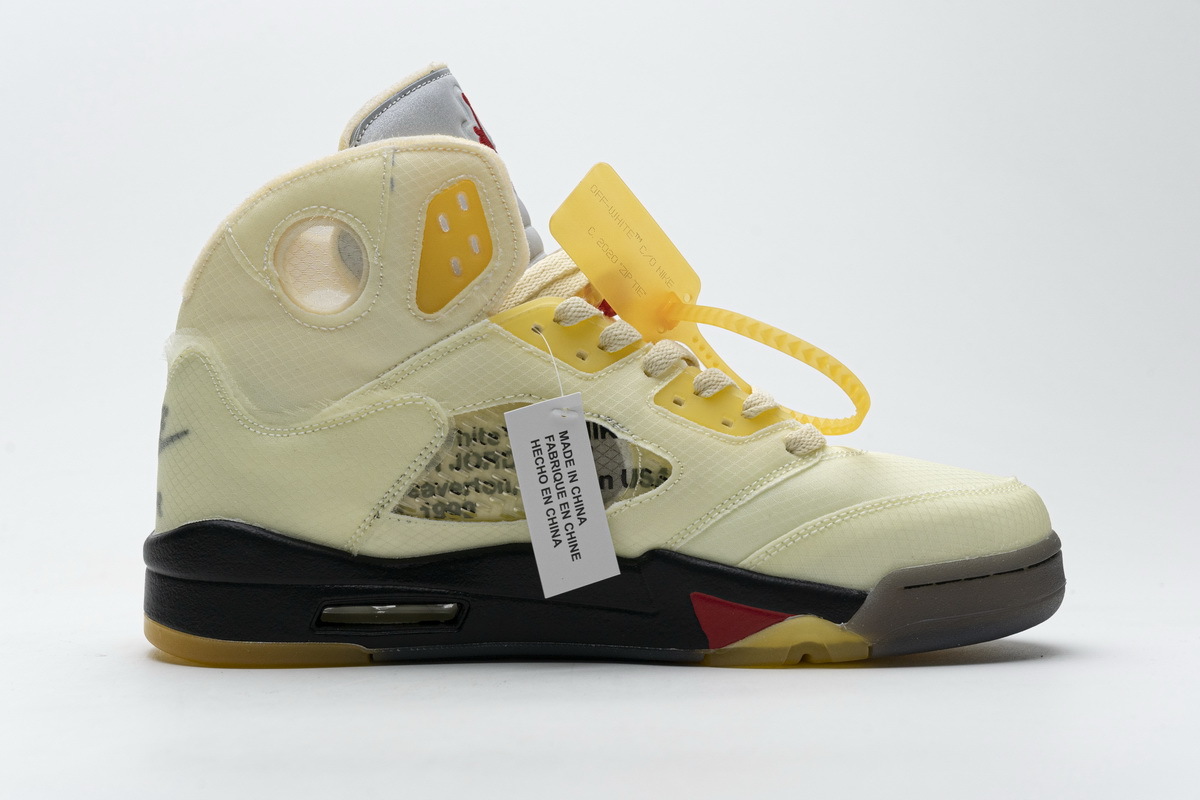 PK God Jordan 5 Retro OFF-WHITE Sail，DH8565-100 the best replica sneaker 