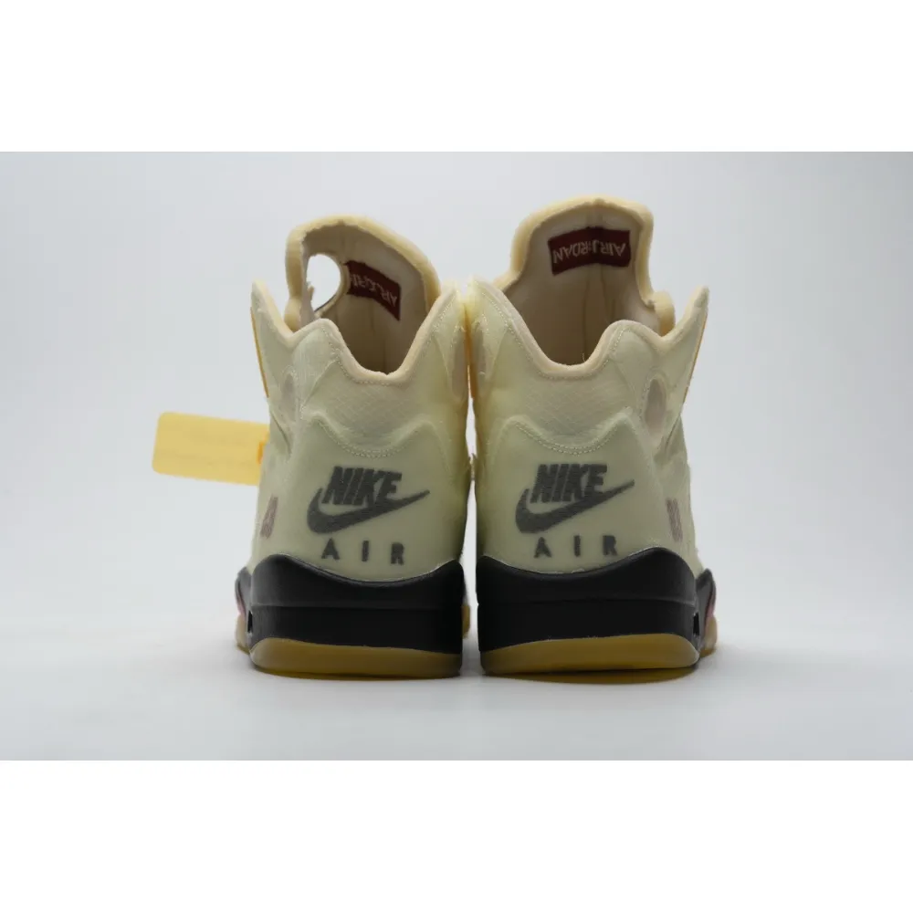 PK God Jordan 5 Retro OFF-WHITE Sail，DH8565-100 the best replica sneaker 