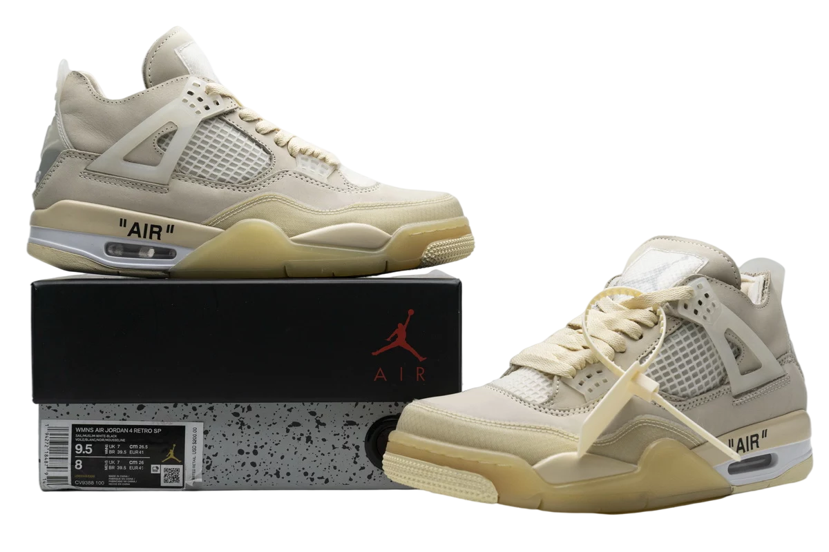 PKGoden Jordan 4 Retro Off-White Sail (W), CV9388-100 from ReleaseSneakers