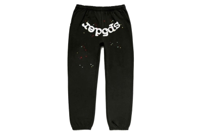  Black Sp5der Web Sweatpants. Black 01