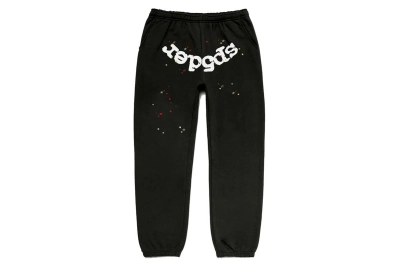  Black Sp5der Web Sweatpants. Black 01