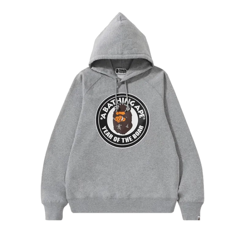 Perfectkicks   BAPE Year Of The Boar Pullover Hoodie 'Grey', 1F20 114 017 GREY