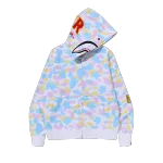 BAPE Multi Camo 2nd Shark Full Zip Hoodie 'White', 1J20 115 001 WHITE