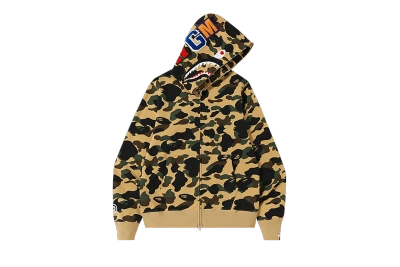 BAPE 1st Camo Shark Full Zip Hoodie 'Yellow', 1I20 115 004 YELLOW 01