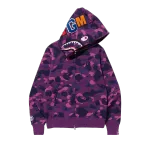 Perfectkicks   BAPE Color Camo Shark Full Zip Hoodie 'Purple', 1H70 115 008 PURPLE