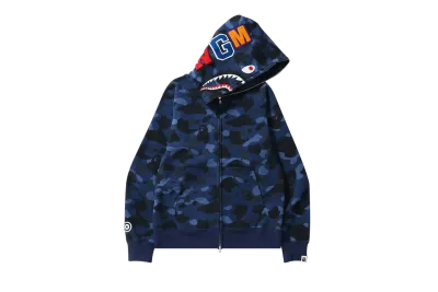 BAPE Color Camo Shark Full Zip Hoodie 'Navy', 1J20 115 003 NAVY 01