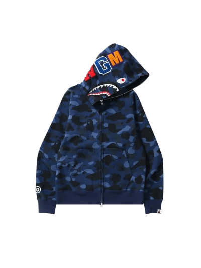 BAPE Color Camo Shark Full Zip Hoodie 'Navy', 1J20 115 003 NAVY 01