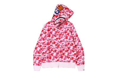 BAPE ABC Camo Shark Full Zip Hoodie 'Pink', 1J30 115 007 PINK 01