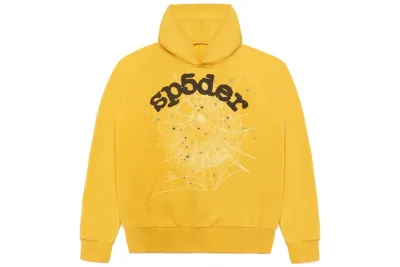  Sp5der Worldwide Classic Yellow Hoodie 01
