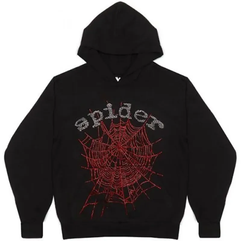 PKGoden Sp5der OG Rhinestone Logo Black Hoodie