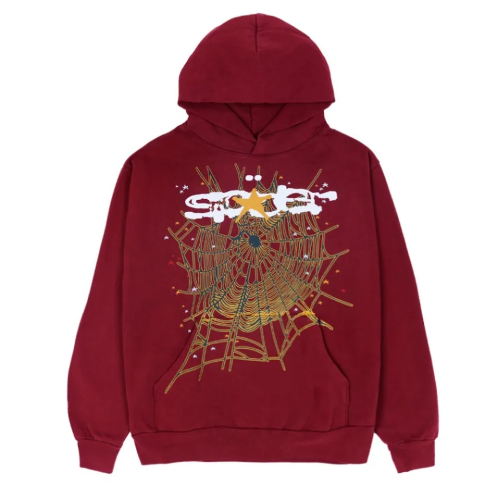 PKGoden Sp5der Logo Maroon Hoodie