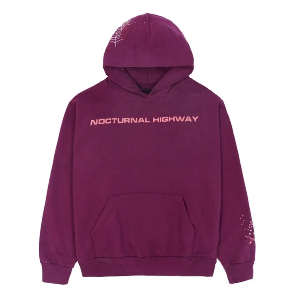 PKGoden Sp5der Nocturnal Highway Dark Purple Hoodie