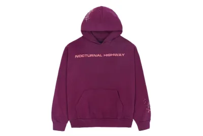  Sp5der Nocturnal Highway Dark Purple Hoodie 01