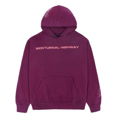  Sp5der Nocturnal Highway Dark Purple Hoodie 01