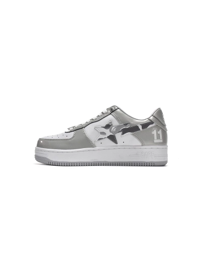 POP  A Bathing Bapesta Sk8 Sta Low White Grey Mirror Surface 01