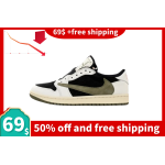  【69$ with free shipping】   Travis Scott x Air Jordan 1 Low OG Olive, DZ4137-106