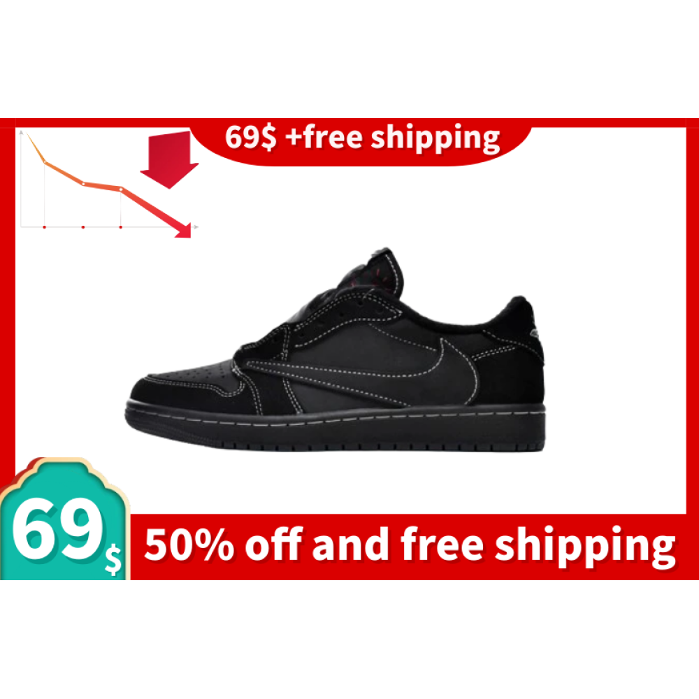  【69$ with free shipping】   Jordan 1 Retro Low OG SP Travis Scott Black Phantom,DM7866-001