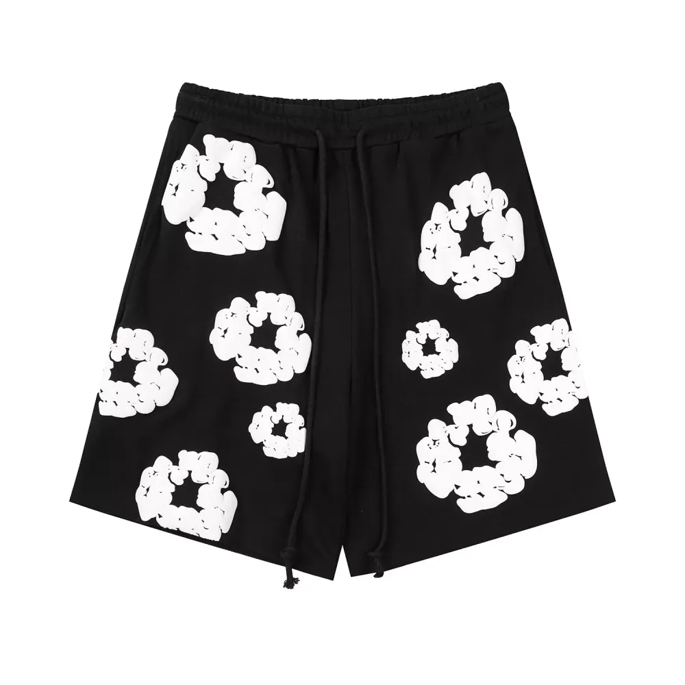 Denim Tears The Cotton Wreath High Street Shorts Sport Shorts black pants