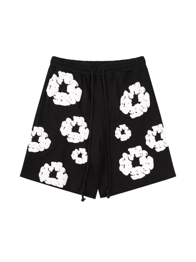  Denim Tears The Cotton Wreath High Street Shorts Sport Shorts black pants Short Pants 01