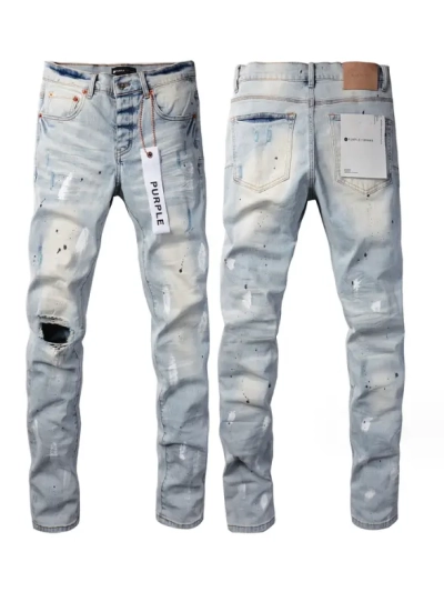 New Purple Brand Fashion Men Black Jeans Distressed Hole 01