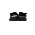 GET LOUIS VUITTON Miami Velcro flip flops Black embossingslide