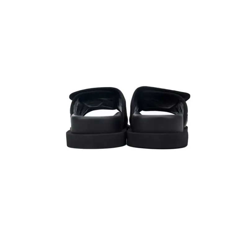 GET LOUIS VUITTON Miami Velcro flip flops Black embossingslide
