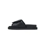 GET LOUIS VUITTON Miami Velcro flip flops Black embossingslide