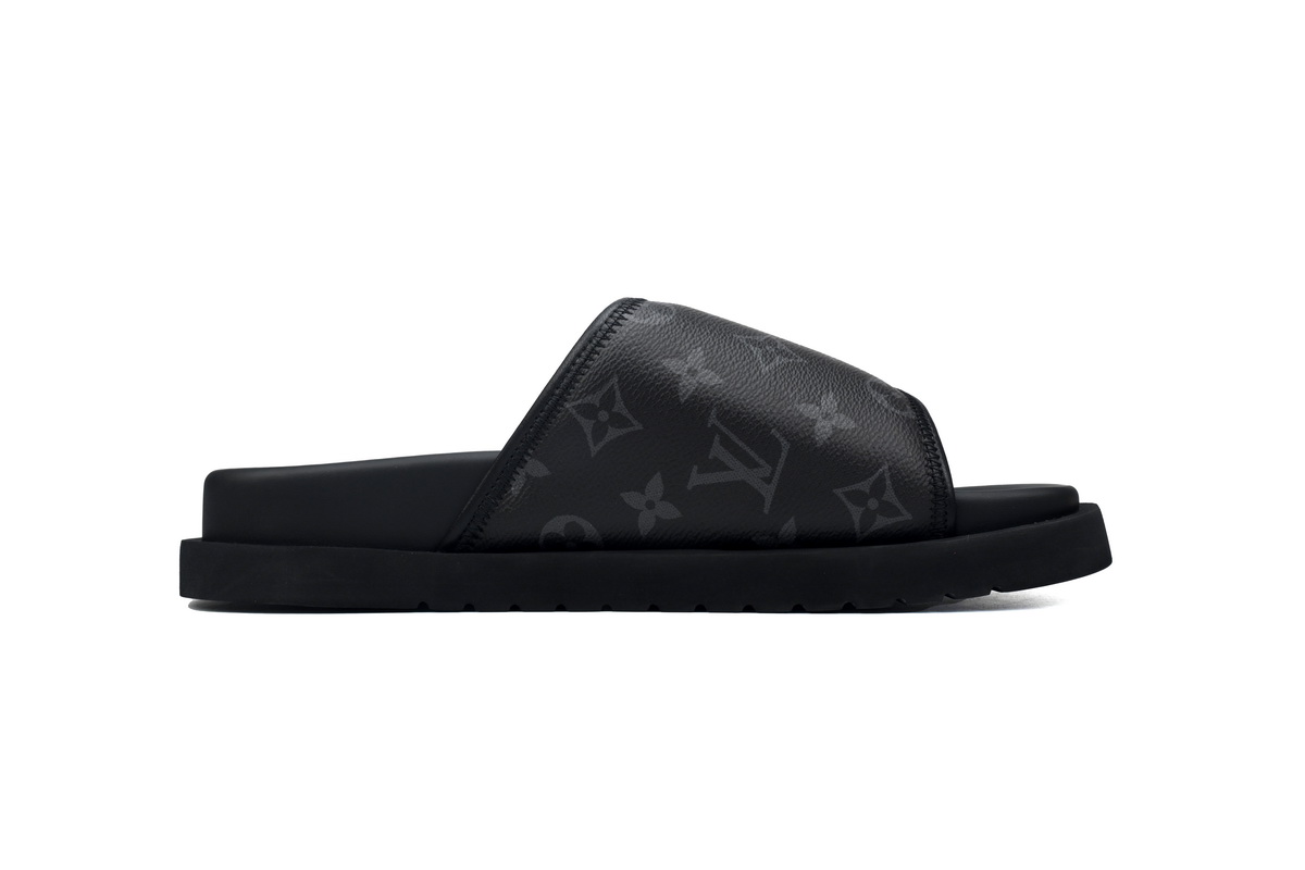 GET LOUIS VUITTON Miami Velcro flip flops Black presbyopiaslide
