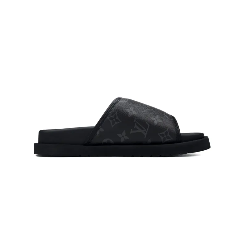 GET LOUIS VUITTON Miami Velcro flip flops Black presbyopiaslide