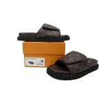 GET LOUIS VUITTON Miami Velcro flip flops Coffee colored presbyopiaslide