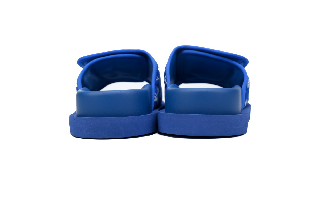 GET LOUIS VUITTON Miami Velcro flip flops Flocking blueslide