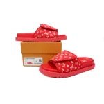 GET LOUIS VUITTON Miami Velcro flip flops Flocking redslide