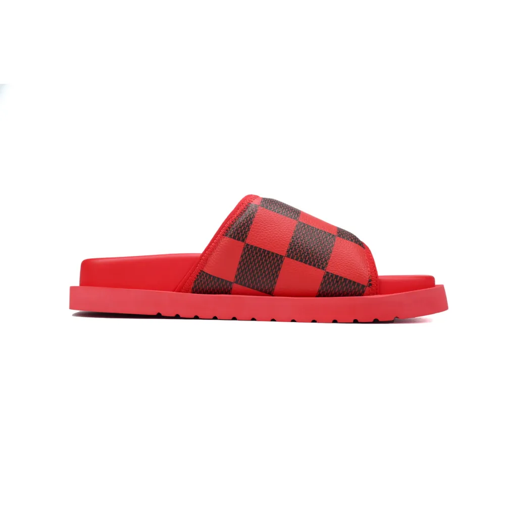 GET LOUIS VUITTON Miami Velcro flip flops Red presbyopiaslide