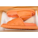 GET LOUIS VUITTON Miami Velcro flip flops Yellow embossingslide