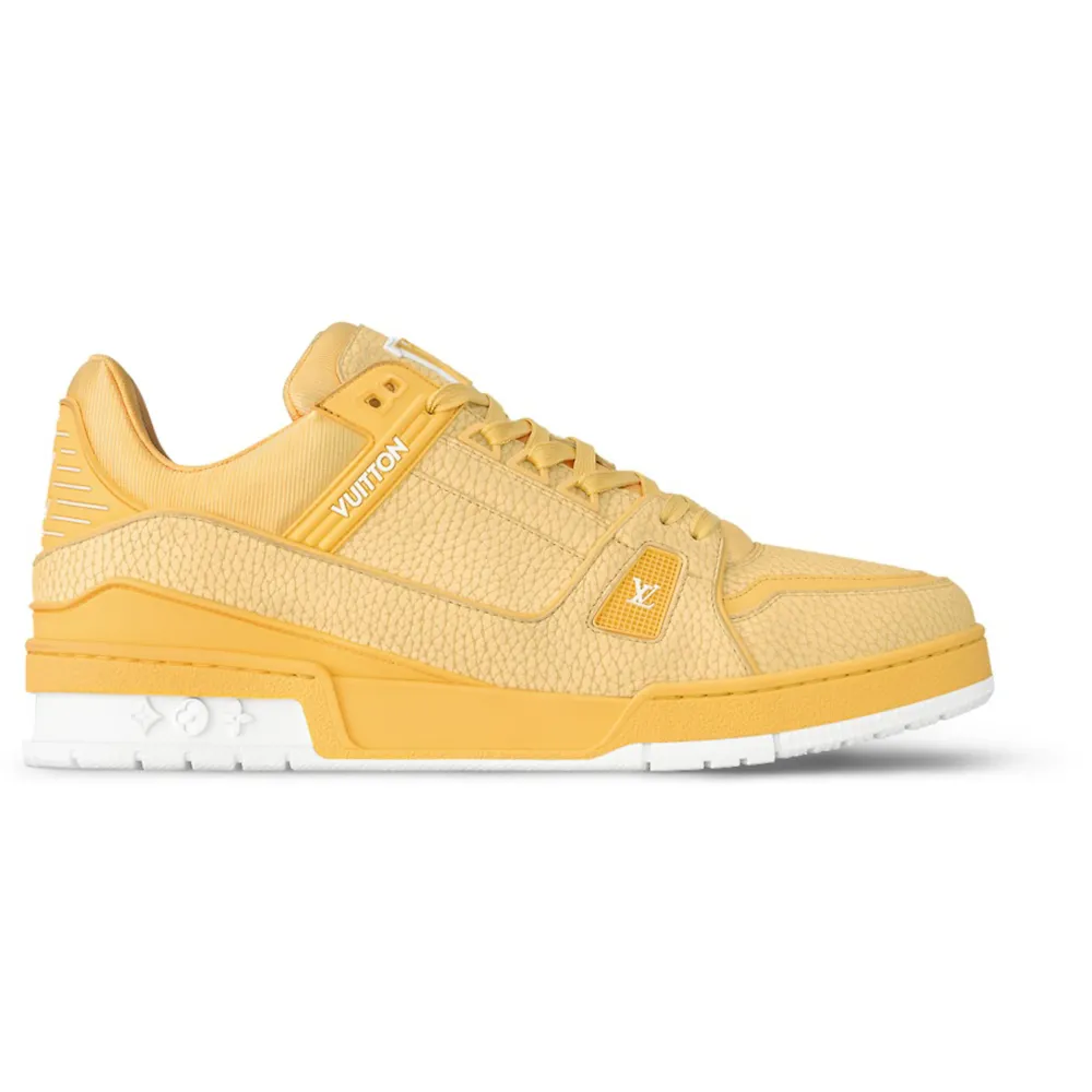 PKGoden   Louis Vuitton LV Trainer Yellow White 1ACQ7B