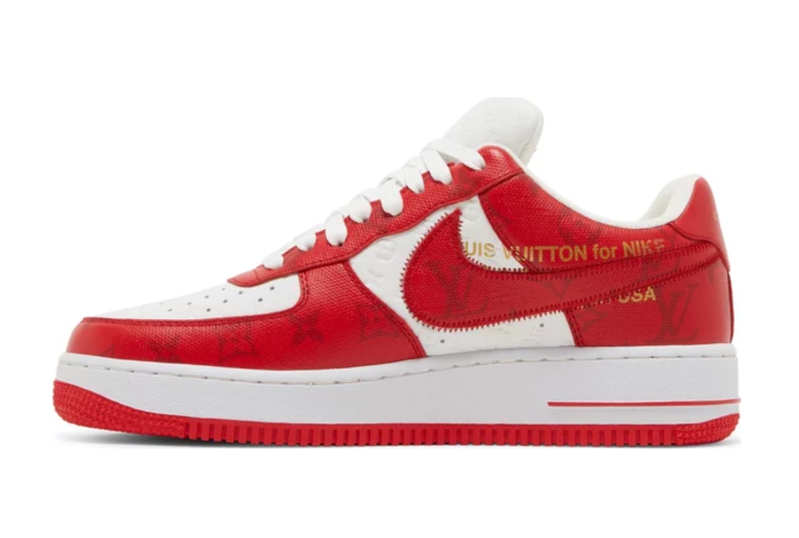 Louis Vuitton x Air Force 1 Low "White Comet Red",Replica Shoes