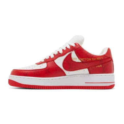 Louis Vuitton x Air Force 1 Low "White Comet Red",Replica Shoes 01