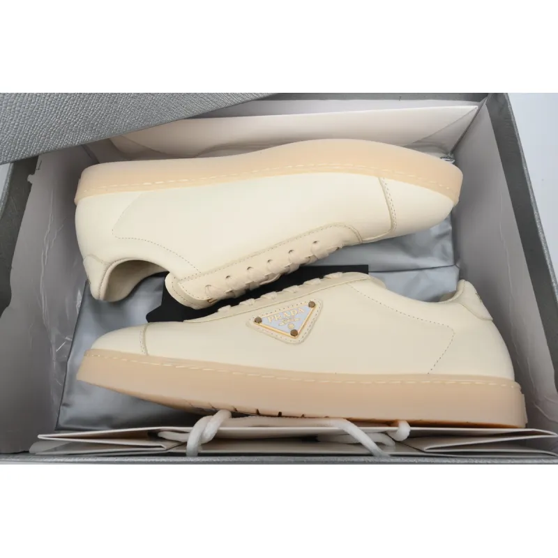 PKGoden Prada Downtown Low Sneakers Rice White