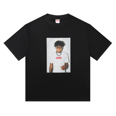 Supreme T-shirt Black White 001 02