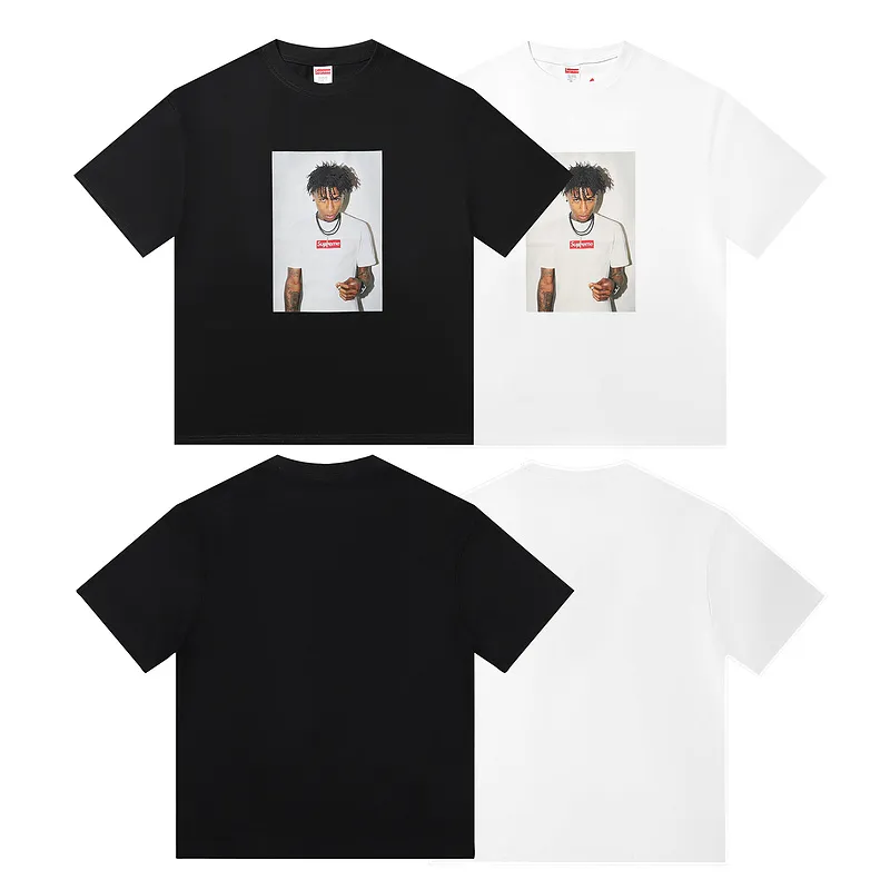 Supreme T-shirt Black White 001