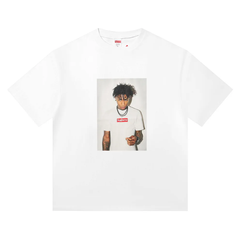 Supreme T-shirt Black White 001