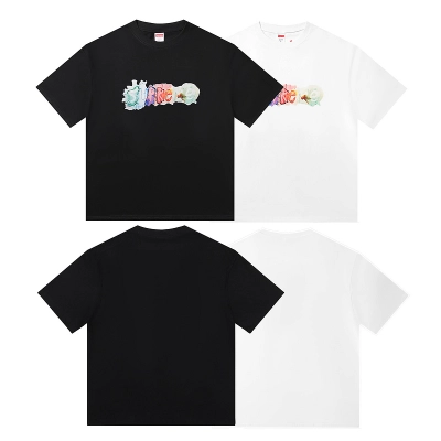 Supreme T-shirt Black White 003 01