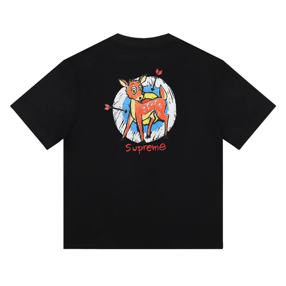 Supreme T-shirt Black White 004