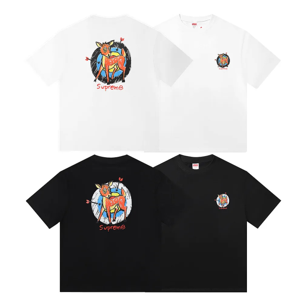 Supreme T-shirt Black White 004