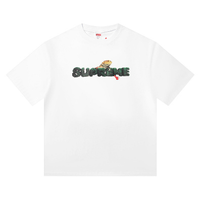 Supreme T-shirt Black White 007 02