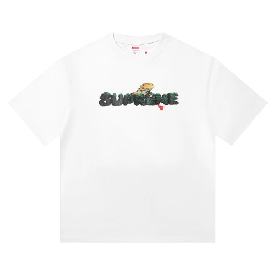 Supreme T-shirt Black White 007 02