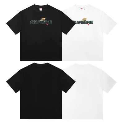 Supreme T-shirt Black White 007 01